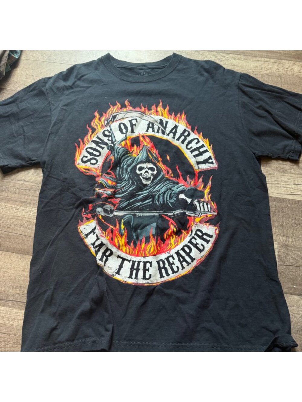 Sons Of Anarchy "Fear The Reaper" Graphic T-Shirt Black Size L 100% Cotton Licen